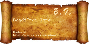 Bogárdi Imre névjegykártya