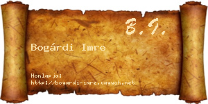 Bogárdi Imre névjegykártya